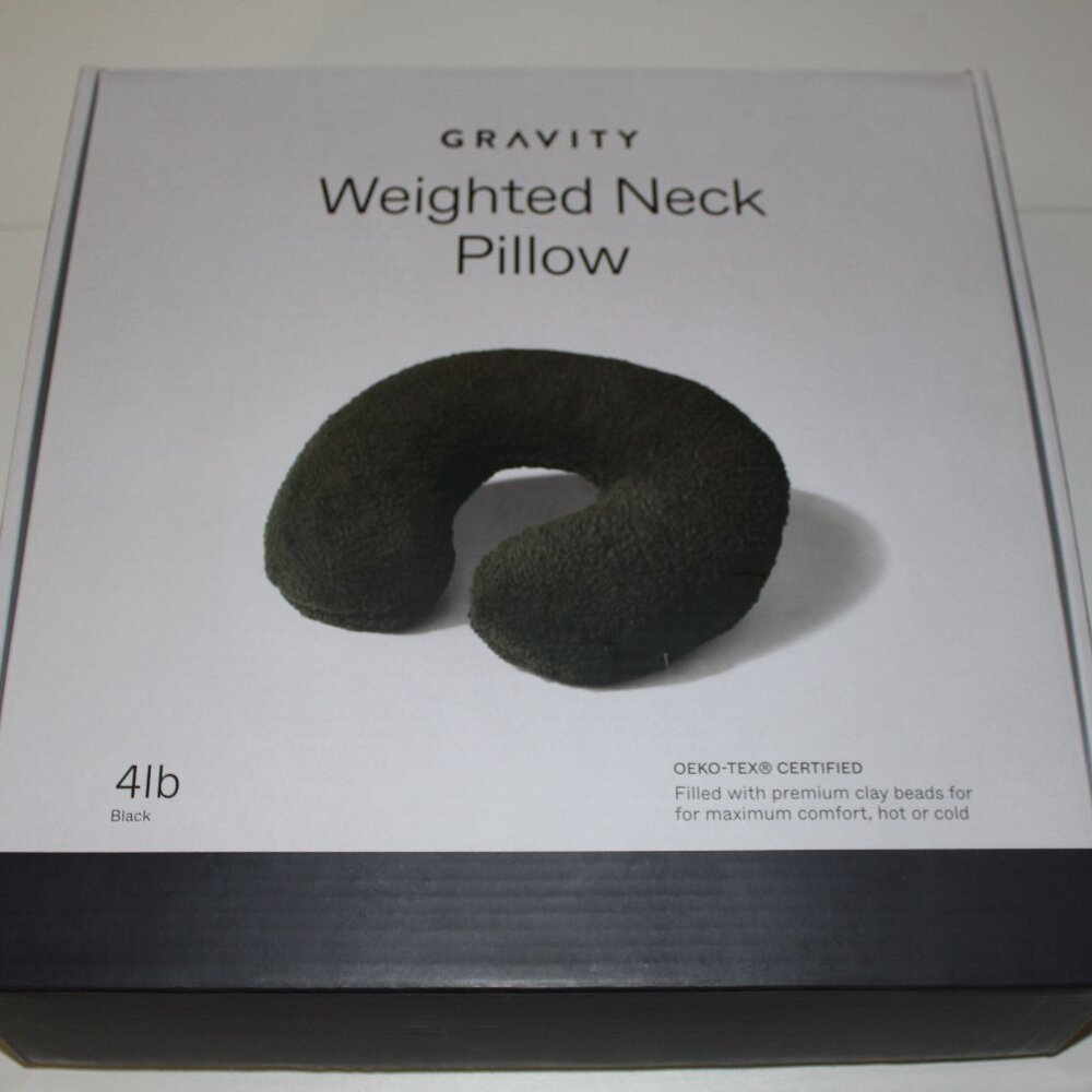 Dark Green Gravity Weighted Neck Pillow 4lb Brand New Travel Plane Back Comfort